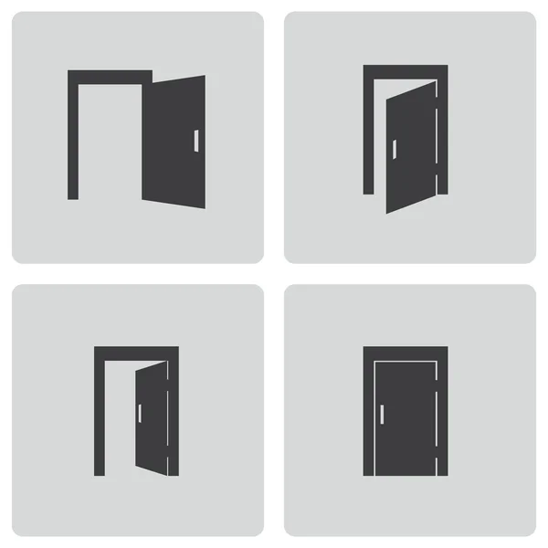 Набор векторных черных дверей — стоковый вектор