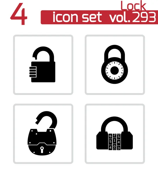 Vector black lock icons set — Stock Vector