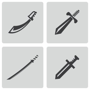 Vektör siyah kılıç Icons set