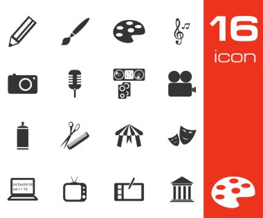 Beyaz arka plan üzerinde vektör siyah sanat Icons set
