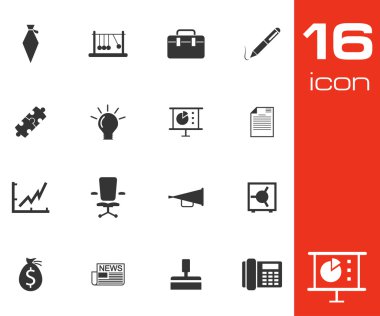 Beyaz arka plan üzerinde vektör siyah iş Icons set