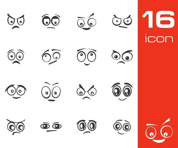 Vector black cartoon eyes set — Stock Vector