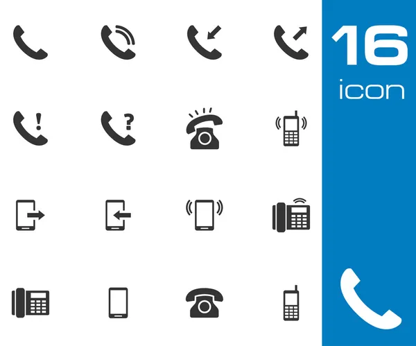 矢量黑色电话图标集 — 图库矢量图片