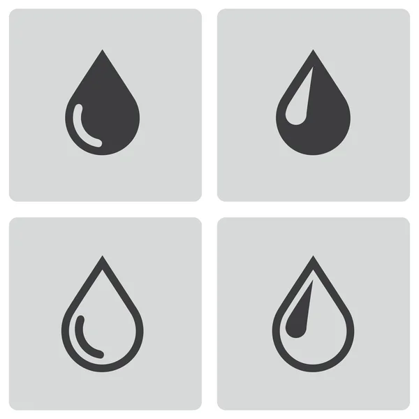 Set di icone a goccia nera vettoriale — Vettoriale Stock