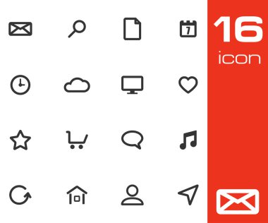 siyah vektör evrensel simgeler kümesi