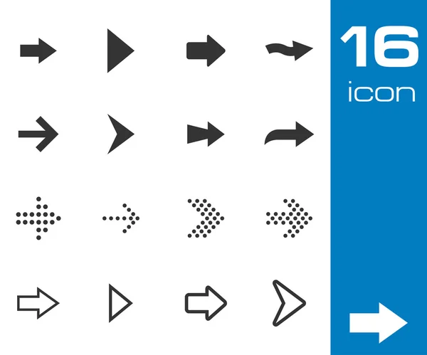 Vector zwarte pijlen icons set — Stockvector