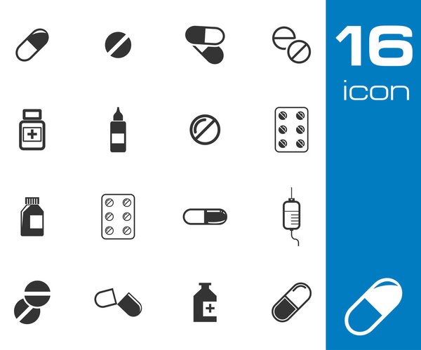 Набор векторных черных таблеток
