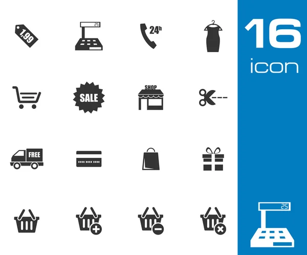 Siyah vektör alışveriş Icons set — Stok Vektör