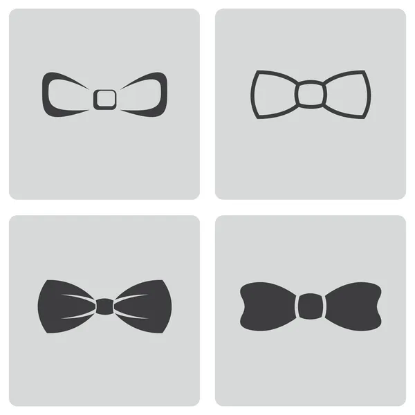 Vector black bow ties icons set — Stock Vector