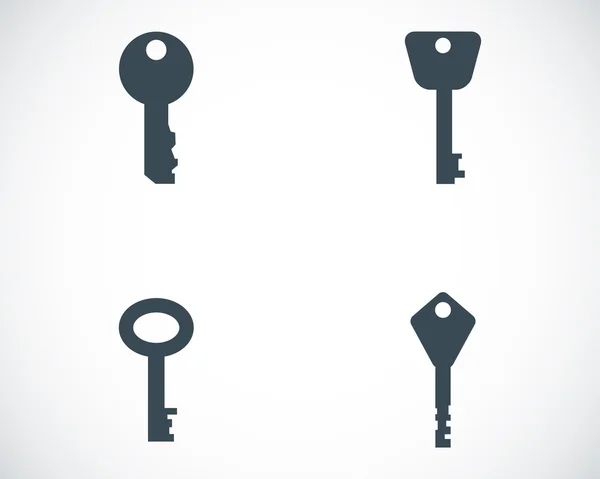 Vector black key icons set — Stock Vector