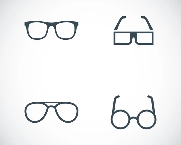 Vektor schwarze Brille Symbole gesetzt — Stockvektor
