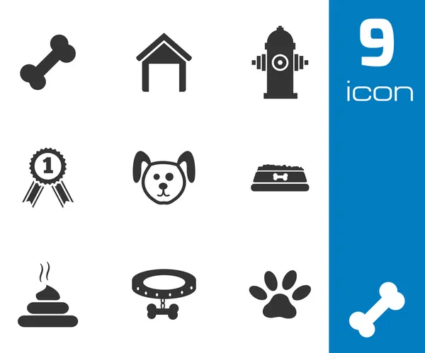 Ensemble d'icônes vectorielles pour chien noir — Image vectorielle