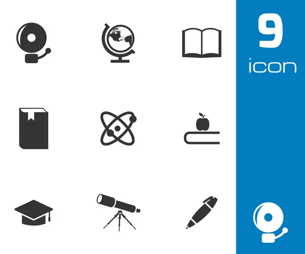 Vector zwarte onderwijs icons set — Stockvector