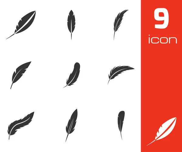 vektör siyah tüy simgeler kümesi