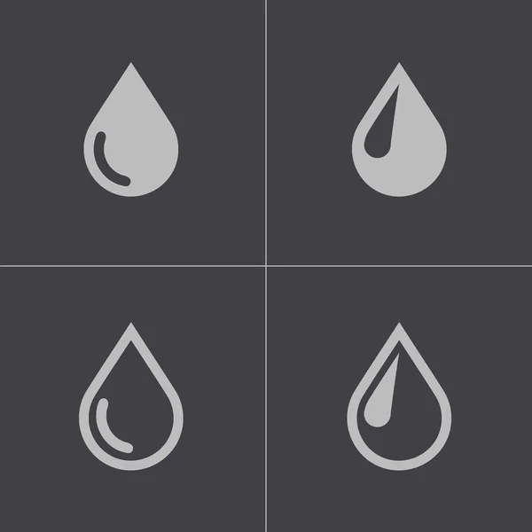Vector black drop icons set — Stock Vector