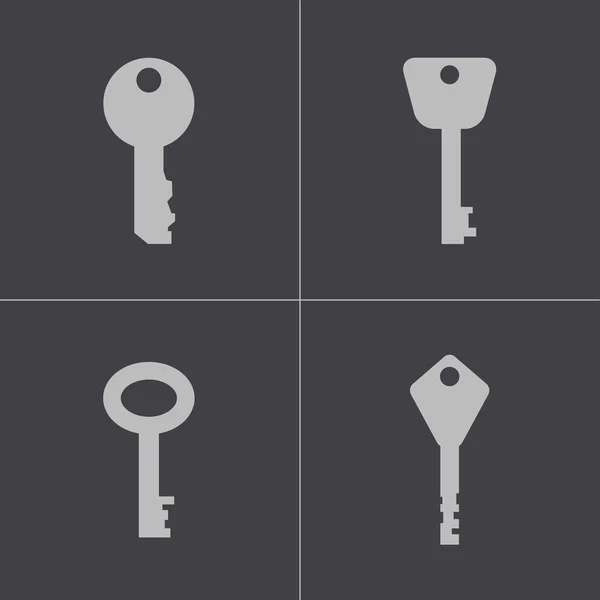 Vector black key icons set — Stock Vector