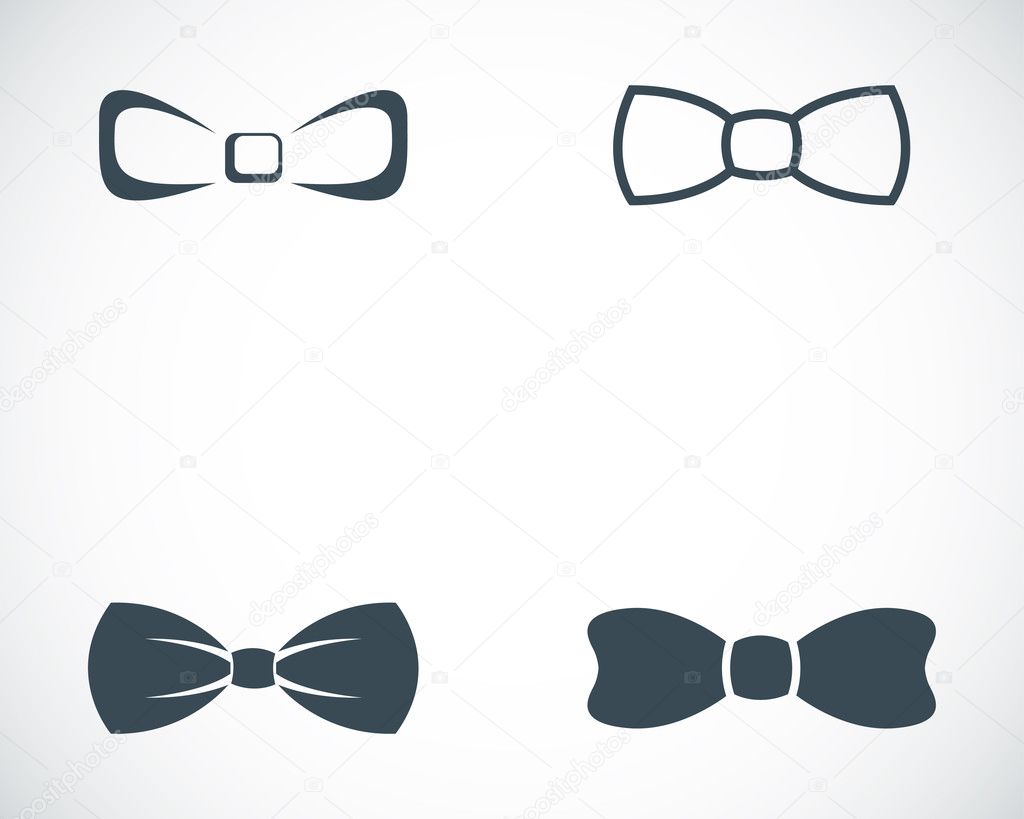 Vector black bow ties icons set