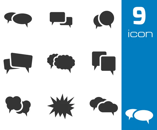 Vector black speech bubble icons set — Stock Vector