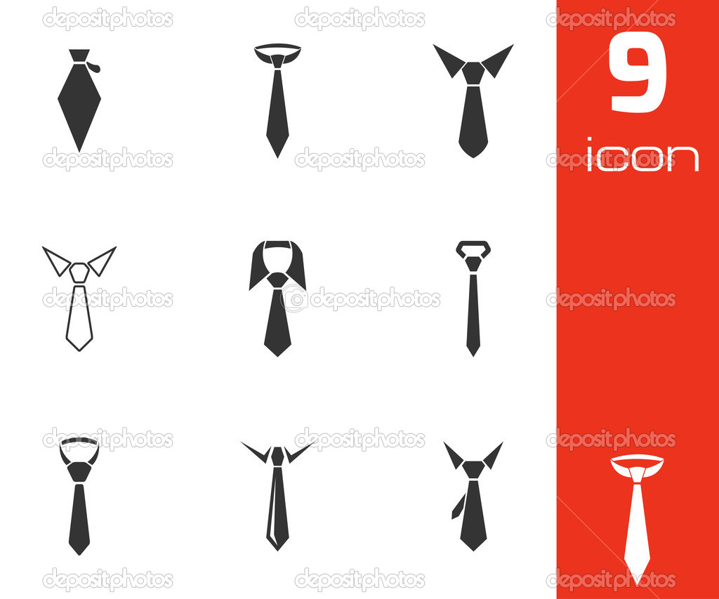 Vector black tie icons set
