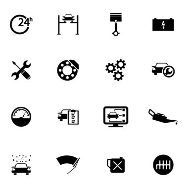 vektör Siyah araba servis seti