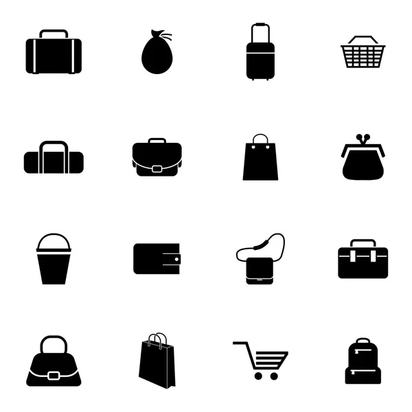 Set de bagiconos negros vectoriales — Vector de stock