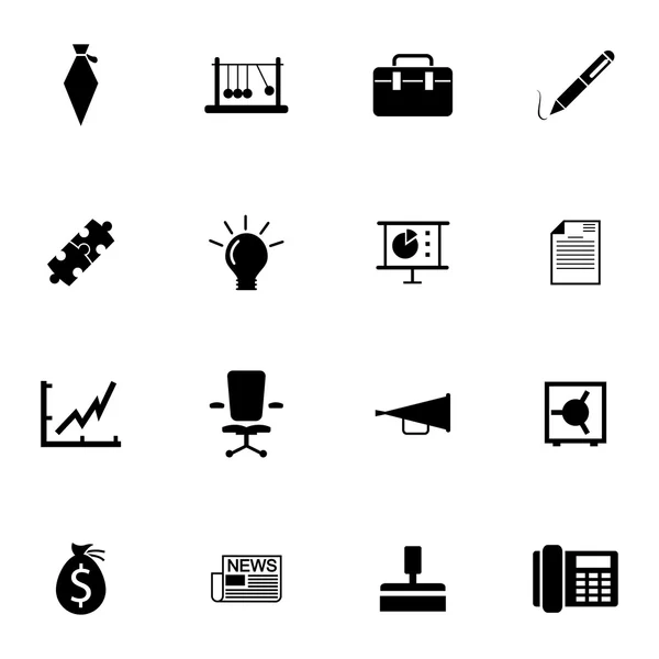 Vector negro iconos de negocios conjunto — Archivo Imágenes Vectoriales