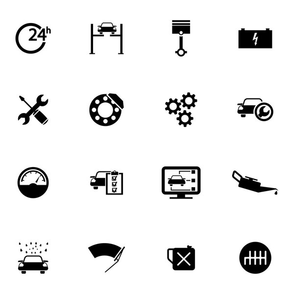 Vector black car service set