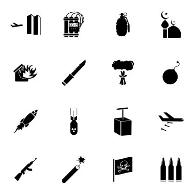 siyah vektör yaz Icons set