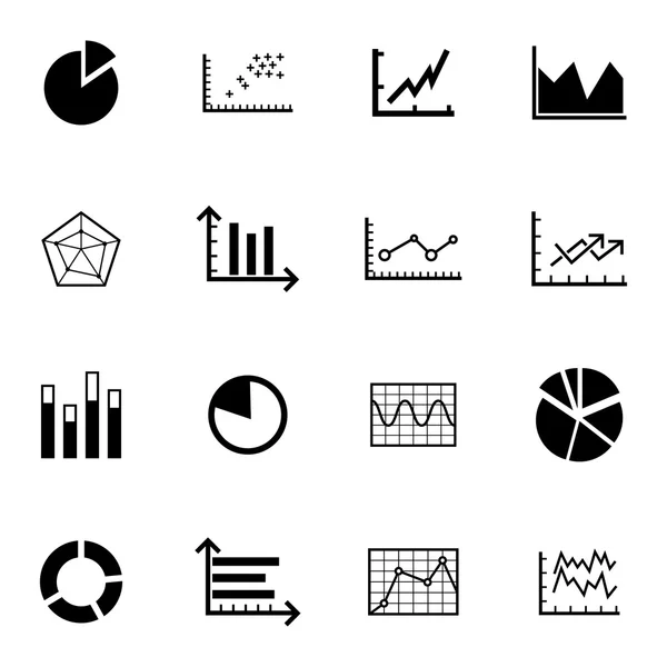 Conjunto de ícones de diagrama preto vetorial — Vetor de Stock
