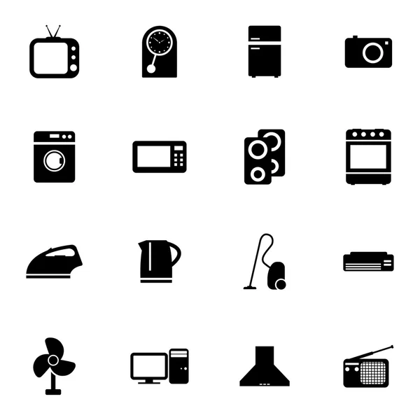 Vector negro hogar iconos conjunto — Archivo Imágenes Vectoriales