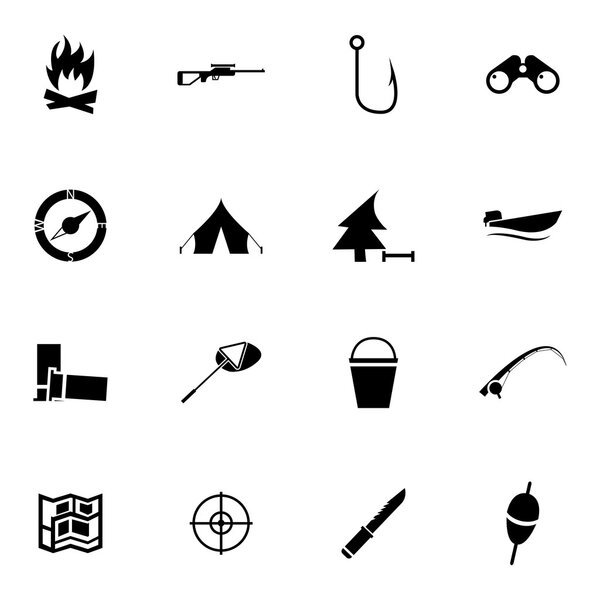 Vector Black  Hunting Icons Set