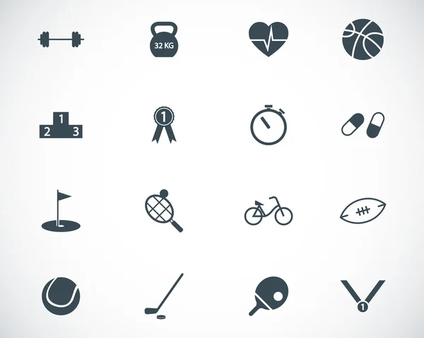 Vector black  sport icons set — Stock Vector