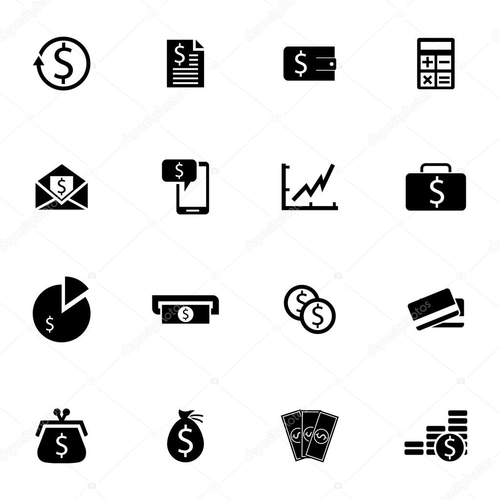 Vector black  money icons set