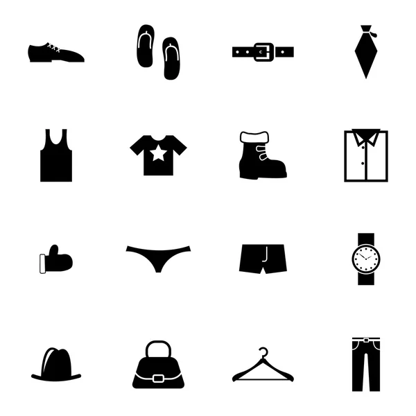 Ensemble d'icônes de vêtements noirs vectoriels — Image vectorielle
