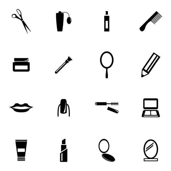 Conjunto de iconos de cosmética negra vectorial — Archivo Imágenes Vectoriales