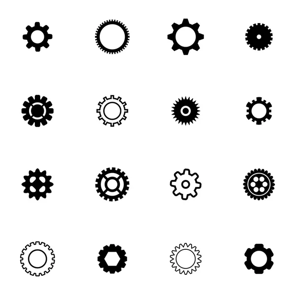 Vector black  gears  icons set — Stock Vector