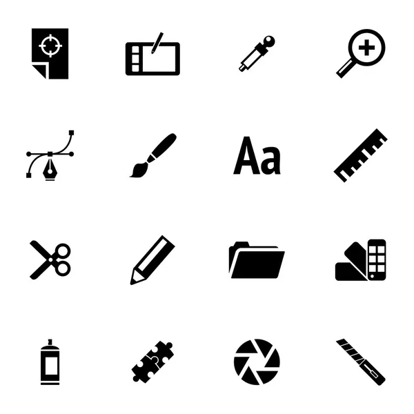 Vector zwarte grafisch ontwerp icons set — Stockvector