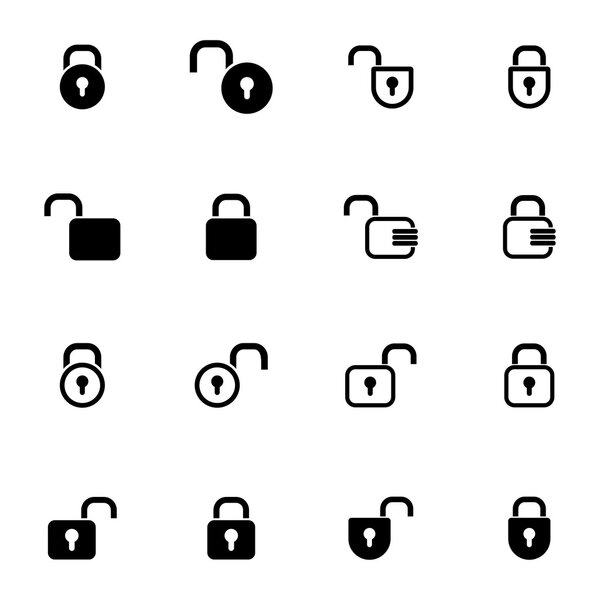 Vector black  lock  icons set