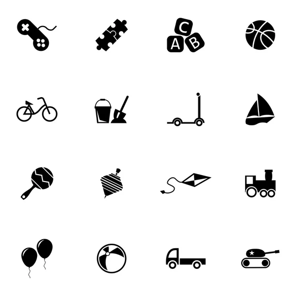 Vector black  toys  icons set — Stock Vector