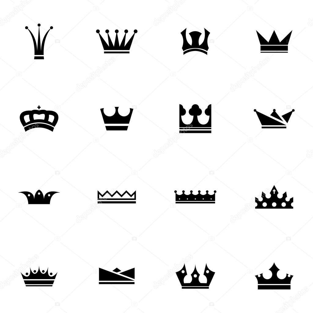 Vector black  crown  icons set