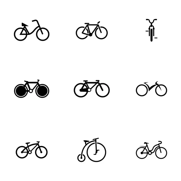 Set icone bicicletta vettoriale nero — Vettoriale Stock