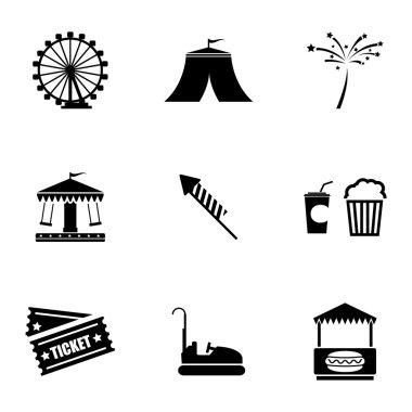 vektör siyah carnival simgeler kümesi