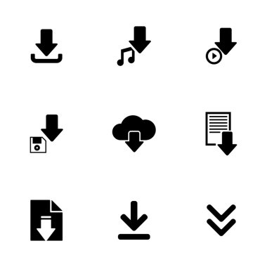 vektör siyah download Icons set