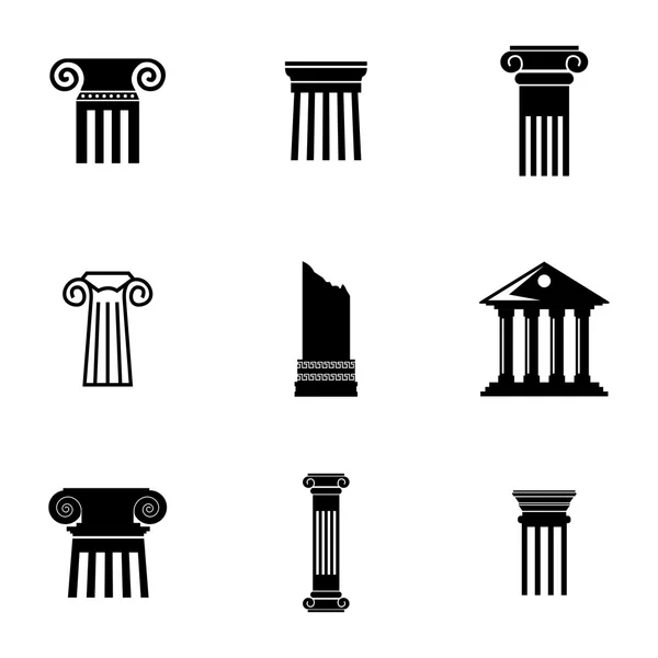 Conjunto de iconos de columna negra vectorial — Archivo Imágenes Vectoriales