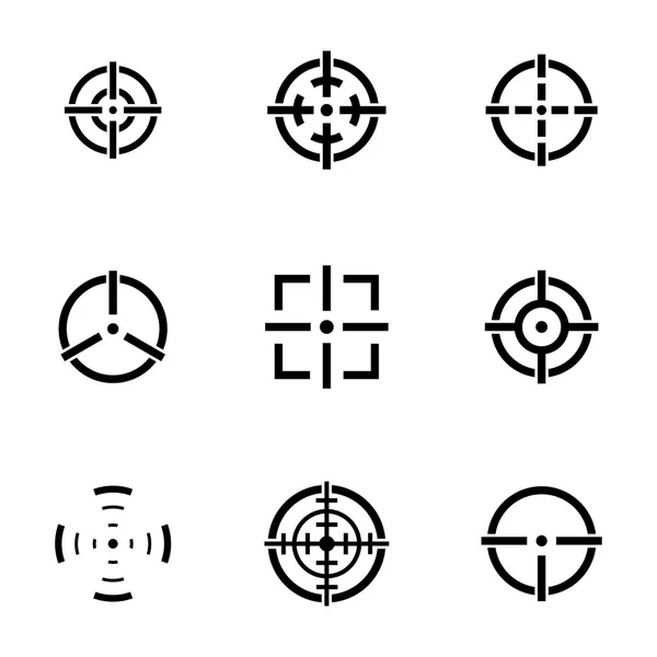 Vector balck crosshair iconos conjunto — Vector de stock