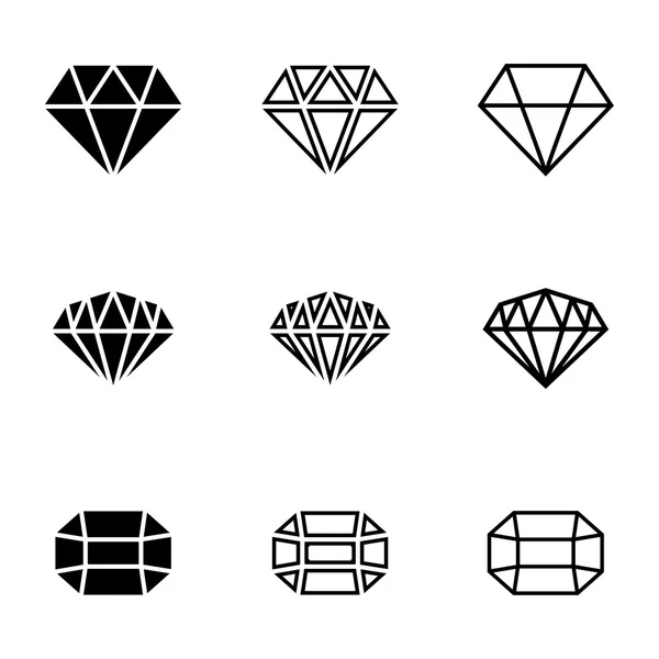 Vektor schwarze Diamanten Icons gesetzt — Stockvektor