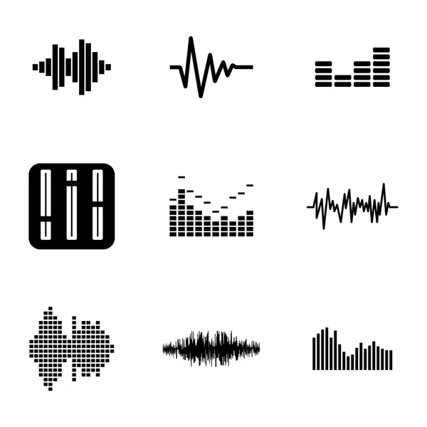 vektör siyah müzik soundwave Icons set
