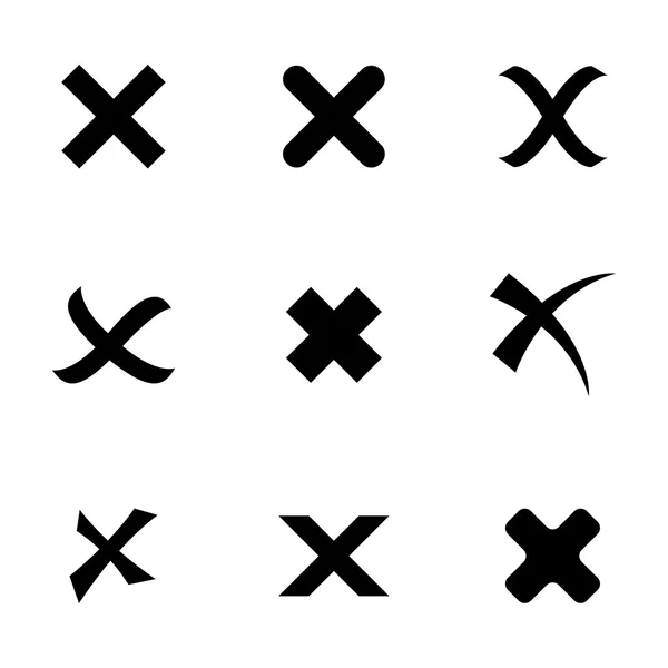 Vector negro rechazado iconos conjunto — Archivo Imágenes Vectoriales