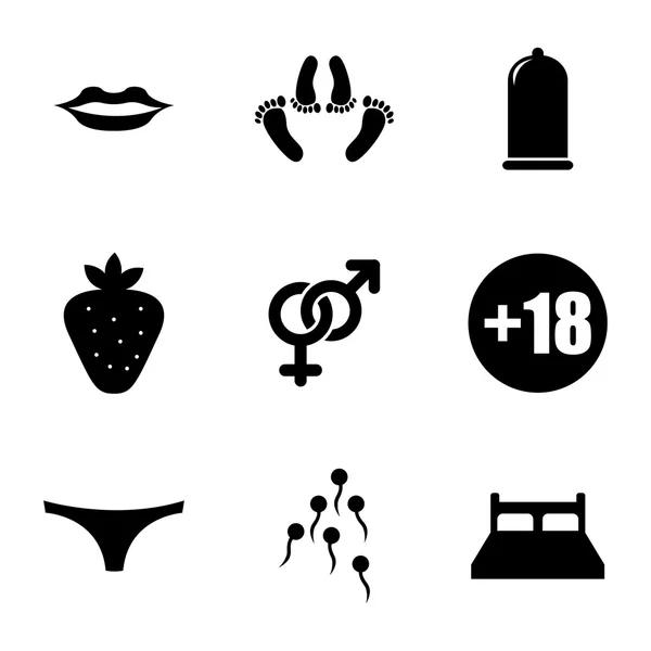 Vecteur noir Sexe icônes ensemble — Image vectorielle