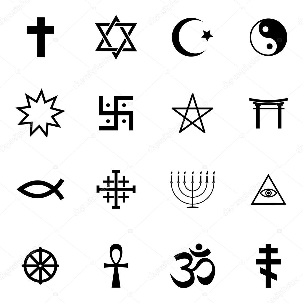 Vector black religious symbols set Stock Vector Image by ©skarin1 #44492161